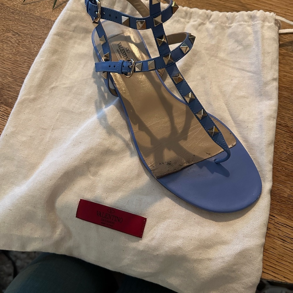 Valentino Garavani Blue Studded Sandals